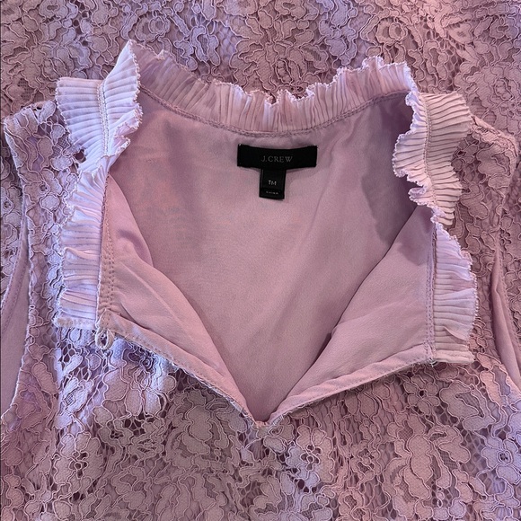 J. Crew Ruffle Neck Lace Blouse - Medium Tall - Picture 14 of 16